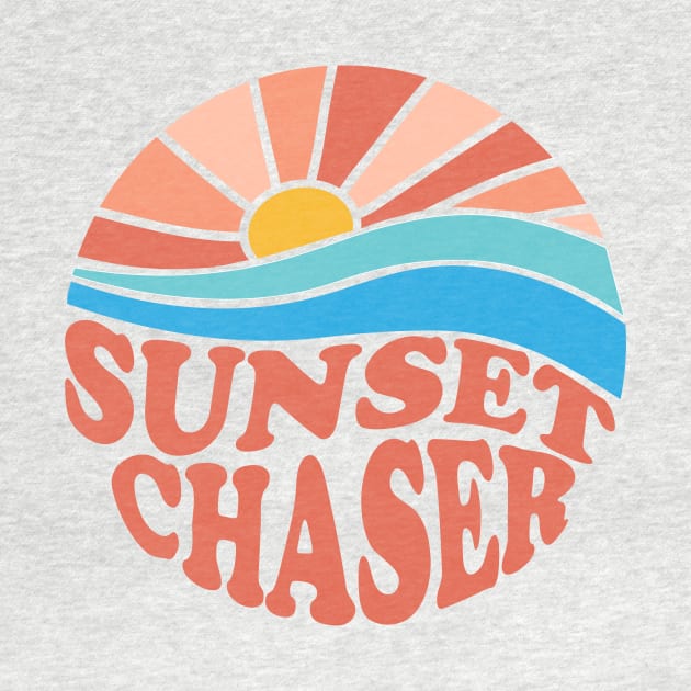 Sunset Chaser retro sunset by Shanti-Ru Design